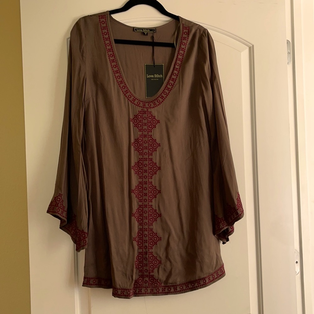 Love Stitch Beachy Boho Cover up or long shirt